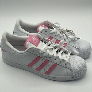 Adidas Superstar Men Low Top Athletic Shoes White Pink GZ4742 NEW Multi Sz